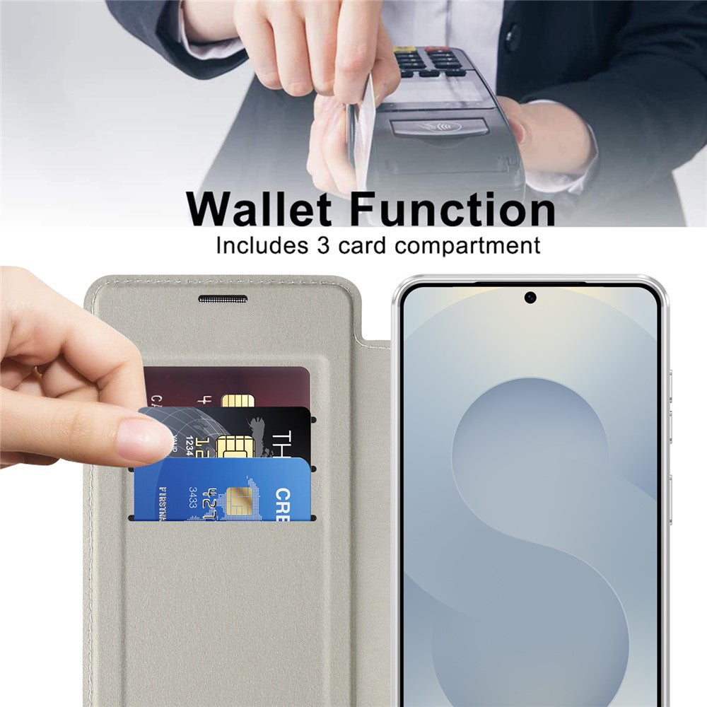 Capa MagSafe para Samsung Galaxy S26 Plus, Techsuit, SmartMag Book, Cinzento
