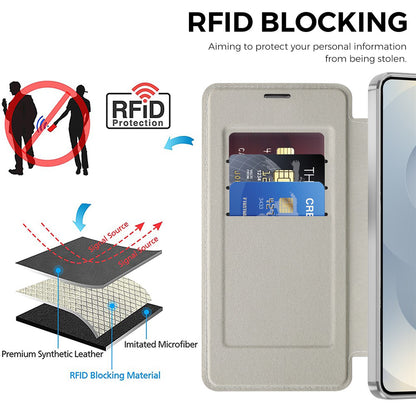 Capa MagSafe para Samsung Galaxy S26 Plus, Techsuit, SmartMag Book, Cinzento