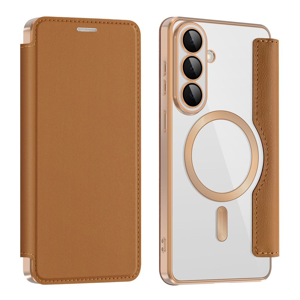 Capa MagSafe para Samsung Galaxy S26 Plus, Techsuit, SmartMag Book, Castanho