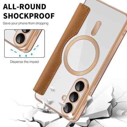 Capa MagSafe para Samsung Galaxy S26 Plus, Techsuit, SmartMag Book, Castanho