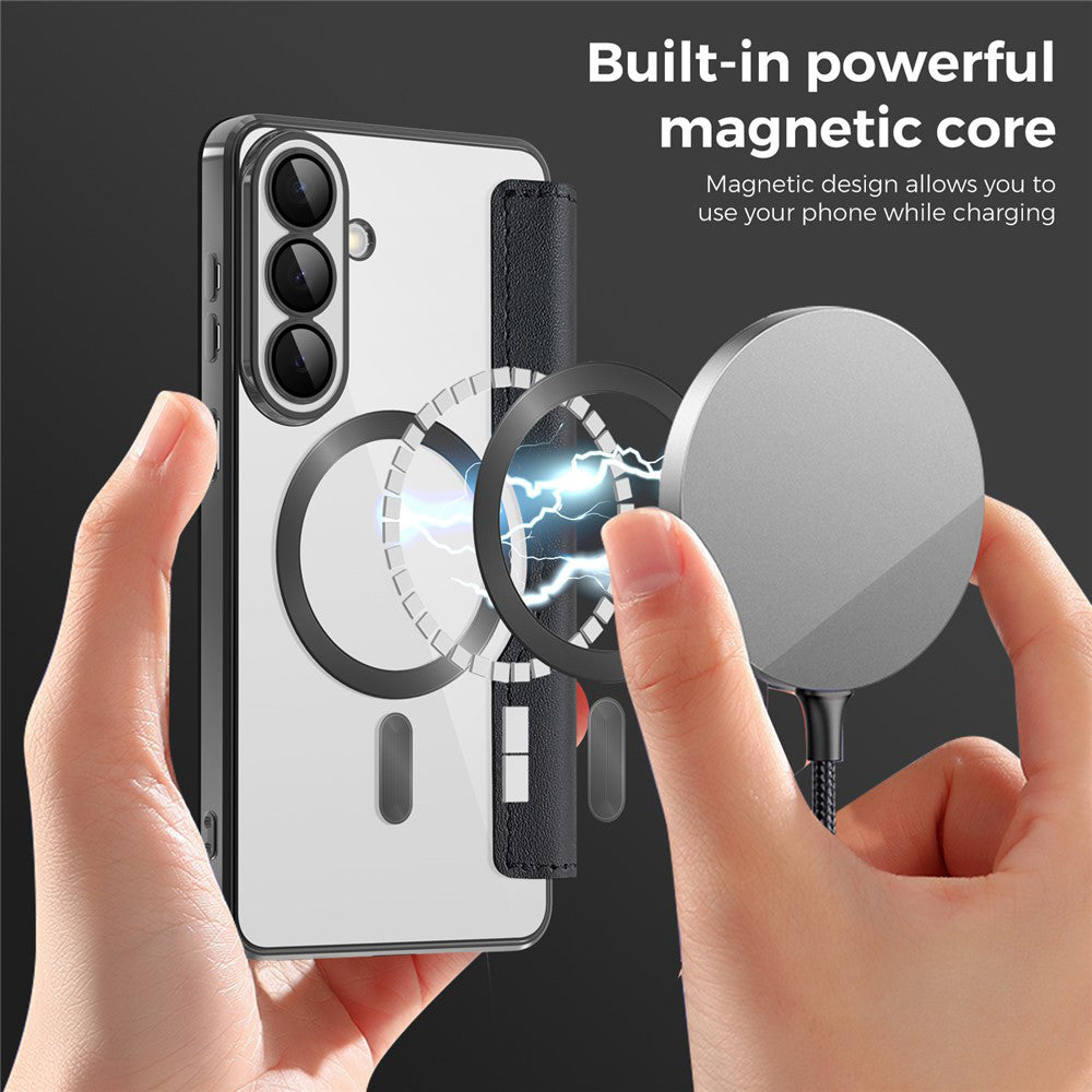 Capa MagSafe para Samsung Galaxy S26 Plus S947, Techsuit, SmartMag Book, Preta