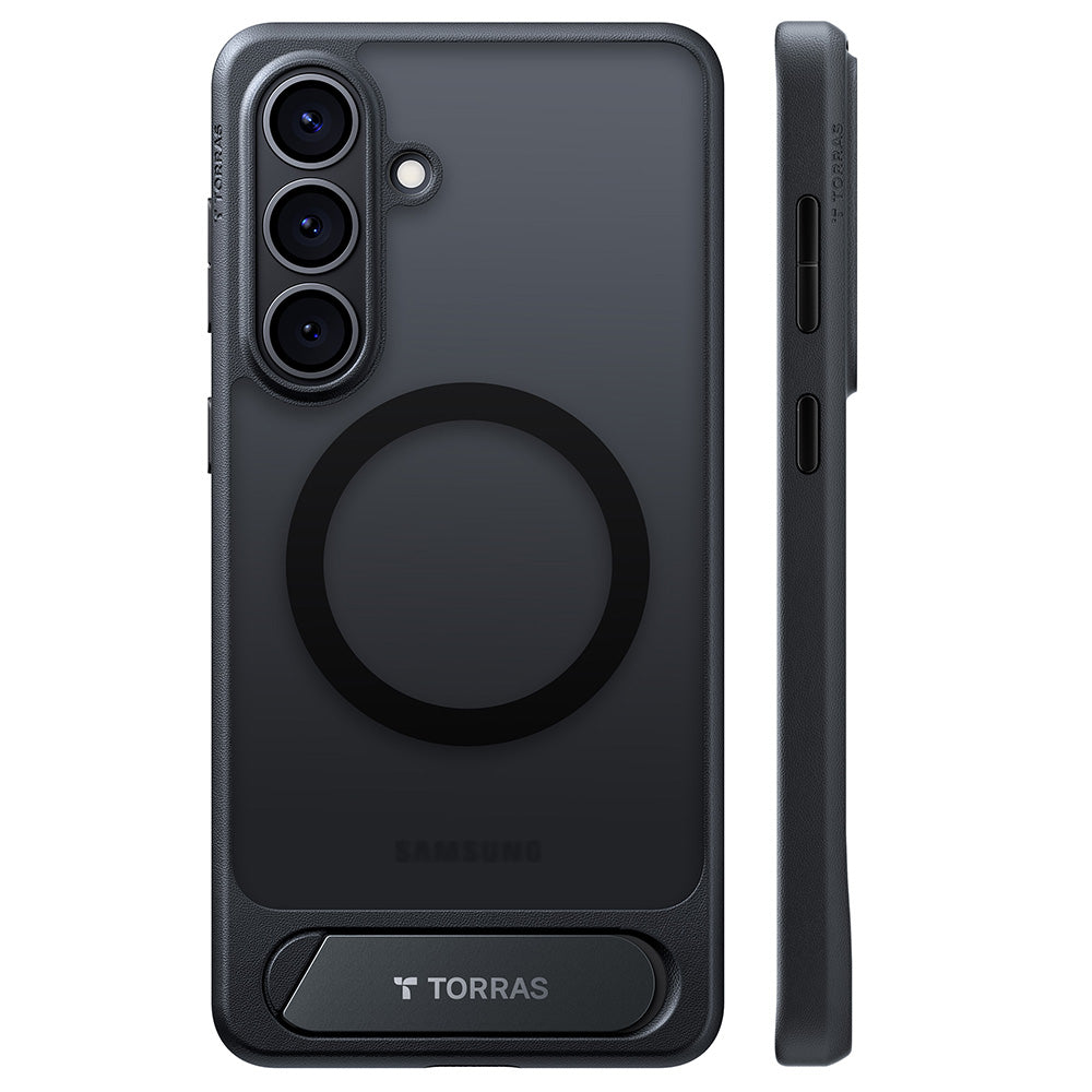 Capa MagSafe para Samsung Galaxy S26 Plus, Torras, Pstand, Preta
