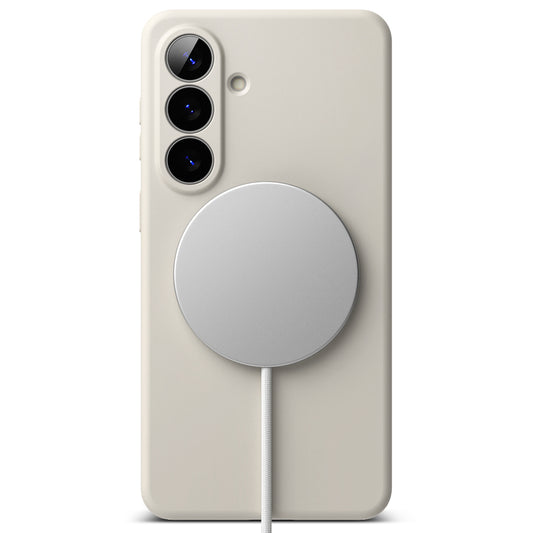 Capa MagSafe para Samsung Galaxy S26, Ringke, Silicone, Creme