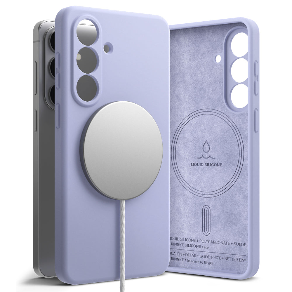 Capa MagSafe para Samsung Galaxy S26 S942, Ringke, Silicone, Roxo