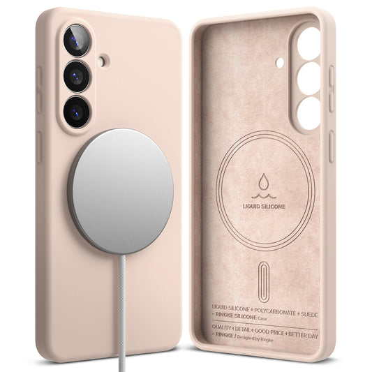 Capa MagSafe para Samsung Galaxy S26, Ringke, Silicone, Rosa