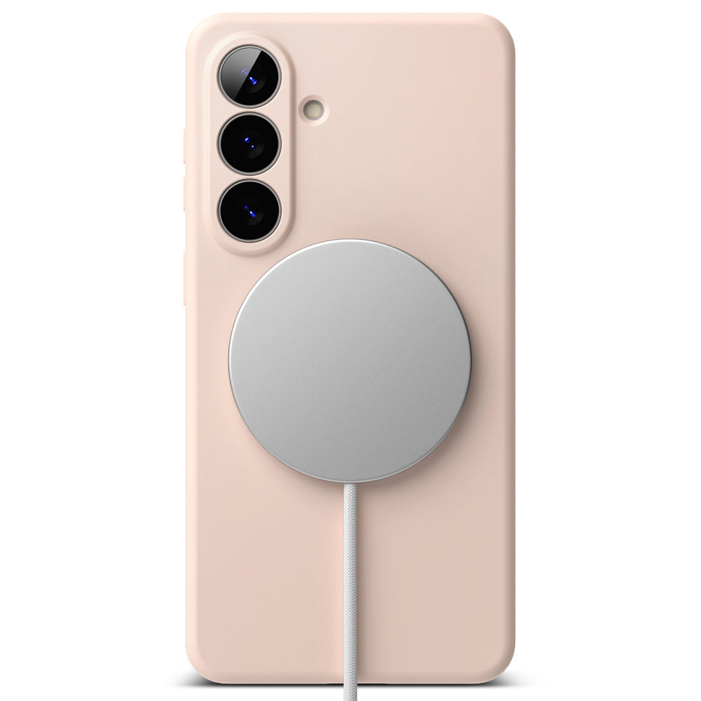 Capa MagSafe para Samsung Galaxy S26 S942, Ringke, Silicone, Rosa