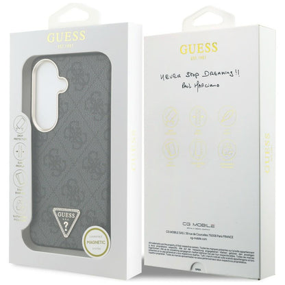 MagSafe Case for Samsung Galaxy S26 S942, Guess, 4G Triangle Logo, Black