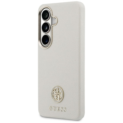 Capa MagSafe para Samsung Galaxy S26 S942, Guess, Rhinestone Round Logo, Bege