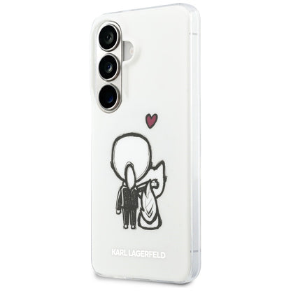 Capa MagSafe para Samsung Galaxy S26 S942, Karl Lagerfeld, IML Karl & Choupette Back Logo, Branca