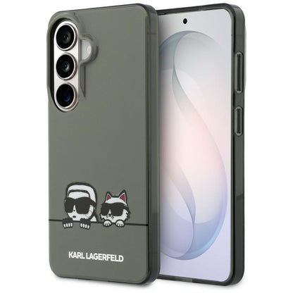 Capa MagSafe para Samsung Galaxy S26 S942, Karl Lagerfeld, IML Karl & Choupette Peekaboo Logo, Preta