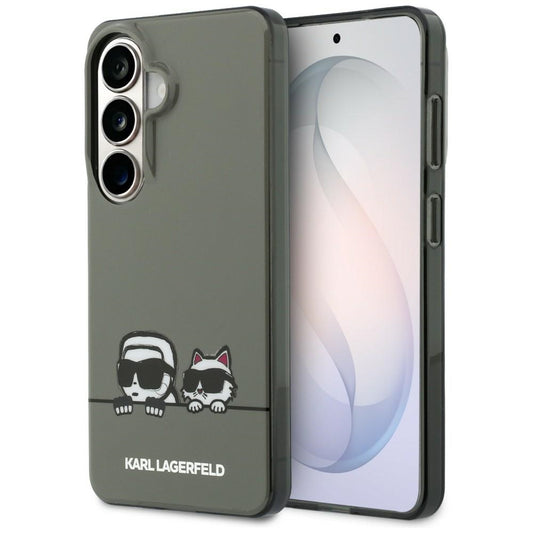 Capa MagSafe para Samsung Galaxy S26 S942, Karl Lagerfeld, IML Karl & Choupette Peekaboo Logo, Preta
