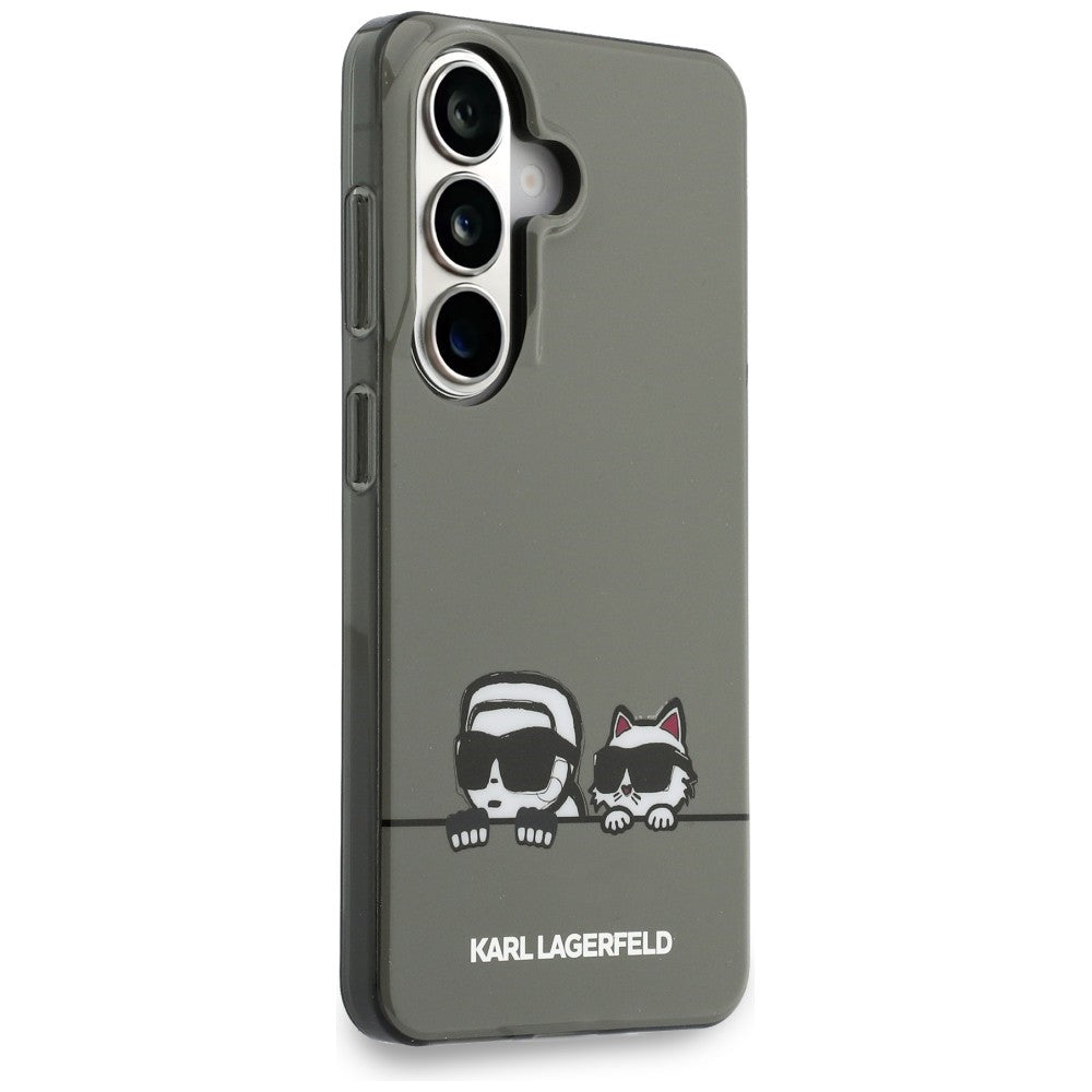 Capa MagSafe para Samsung Galaxy S26 S942, Karl Lagerfeld, IML Karl & Choupette Peekaboo Logo, Preta