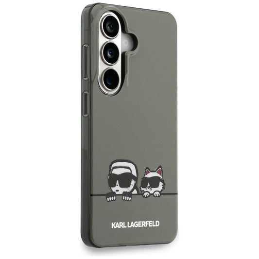 Capa MagSafe para Samsung Galaxy S26 S942, Karl Lagerfeld, IML Karl & Choupette Peekaboo Logo, Preta