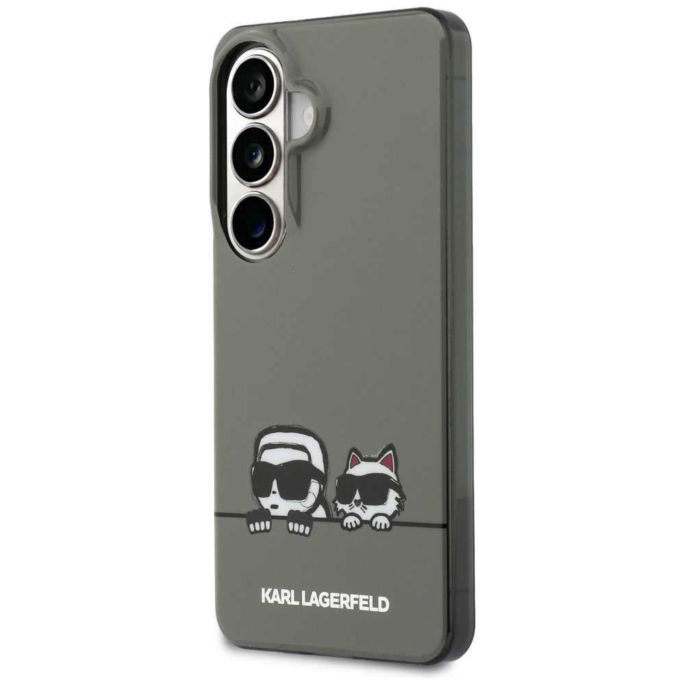 Capa MagSafe para Samsung Galaxy S26 S942, Karl Lagerfeld, IML Karl & Choupette Peekaboo Logo, Preta