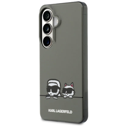 Capa MagSafe para Samsung Galaxy S26 S942, Karl Lagerfeld, IML Karl & Choupette Peekaboo Logo, Preta