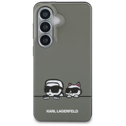 Capa MagSafe para Samsung Galaxy S26 S942, Karl Lagerfeld, IML Karl & Choupette Peekaboo Logo, Preta
