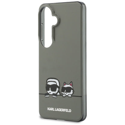 Capa MagSafe para Samsung Galaxy S26 S942, Karl Lagerfeld, IML Karl & Choupette Peekaboo Logo, Preta