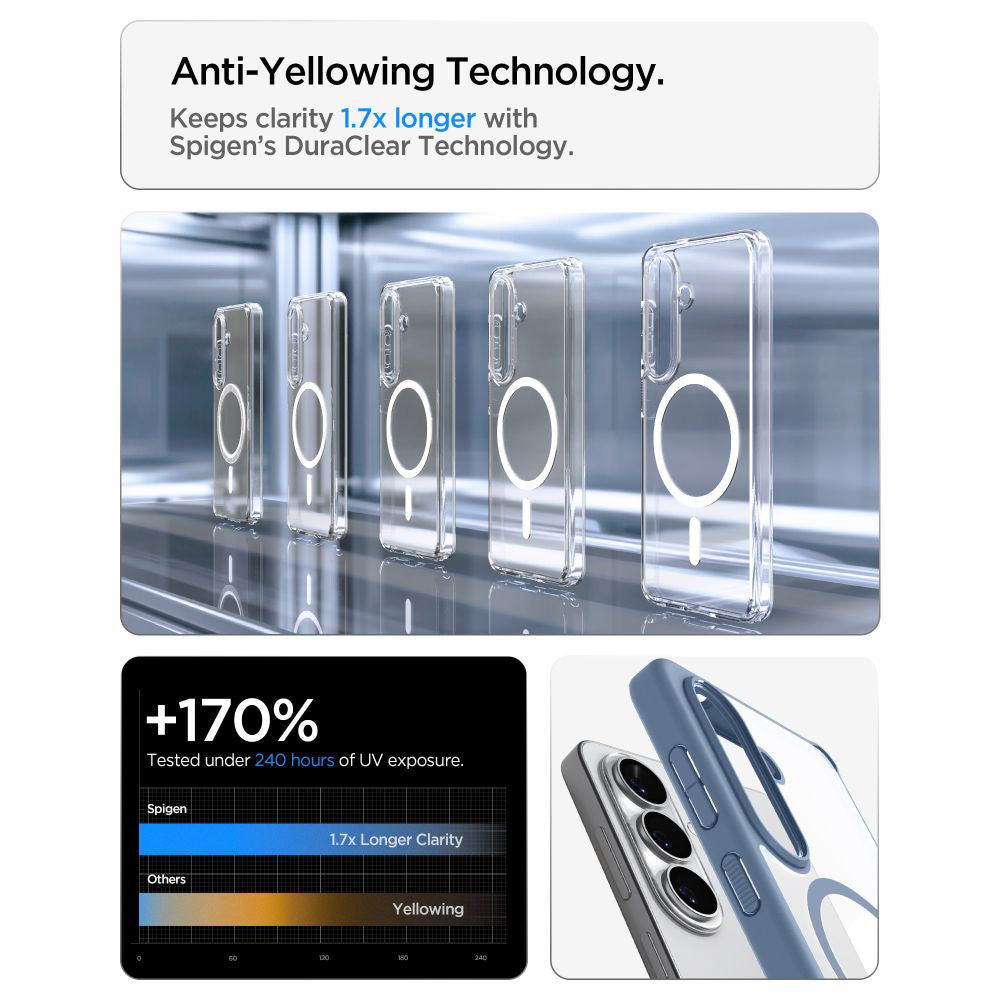 Capa MagSafe para Samsung Galaxy S26 S942, Spigen, Ultra Hybrid, Azul ACS11219