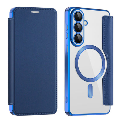 Capa MagSafe para Samsung Galaxy S26 S942, Techsuit, SmartMag Book, Azul