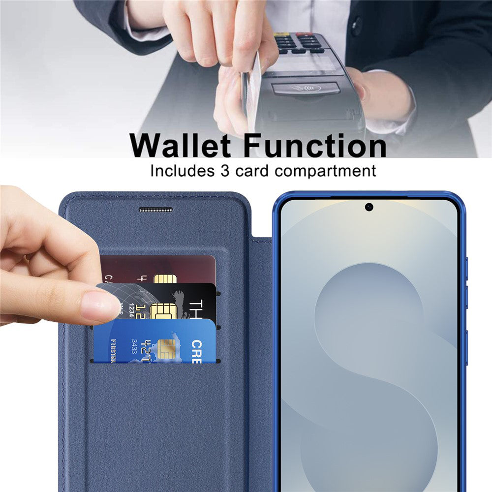 Capa MagSafe para Samsung Galaxy S26 S942, Techsuit, SmartMag Book, Azul