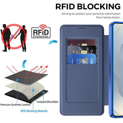 Capa MagSafe para Samsung Galaxy S26 S942, Techsuit, SmartMag Book, Azul