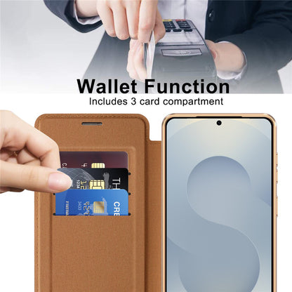 MagSafe Case for Samsung Galaxy S26, Techsuit, SmartMag Book, Brown