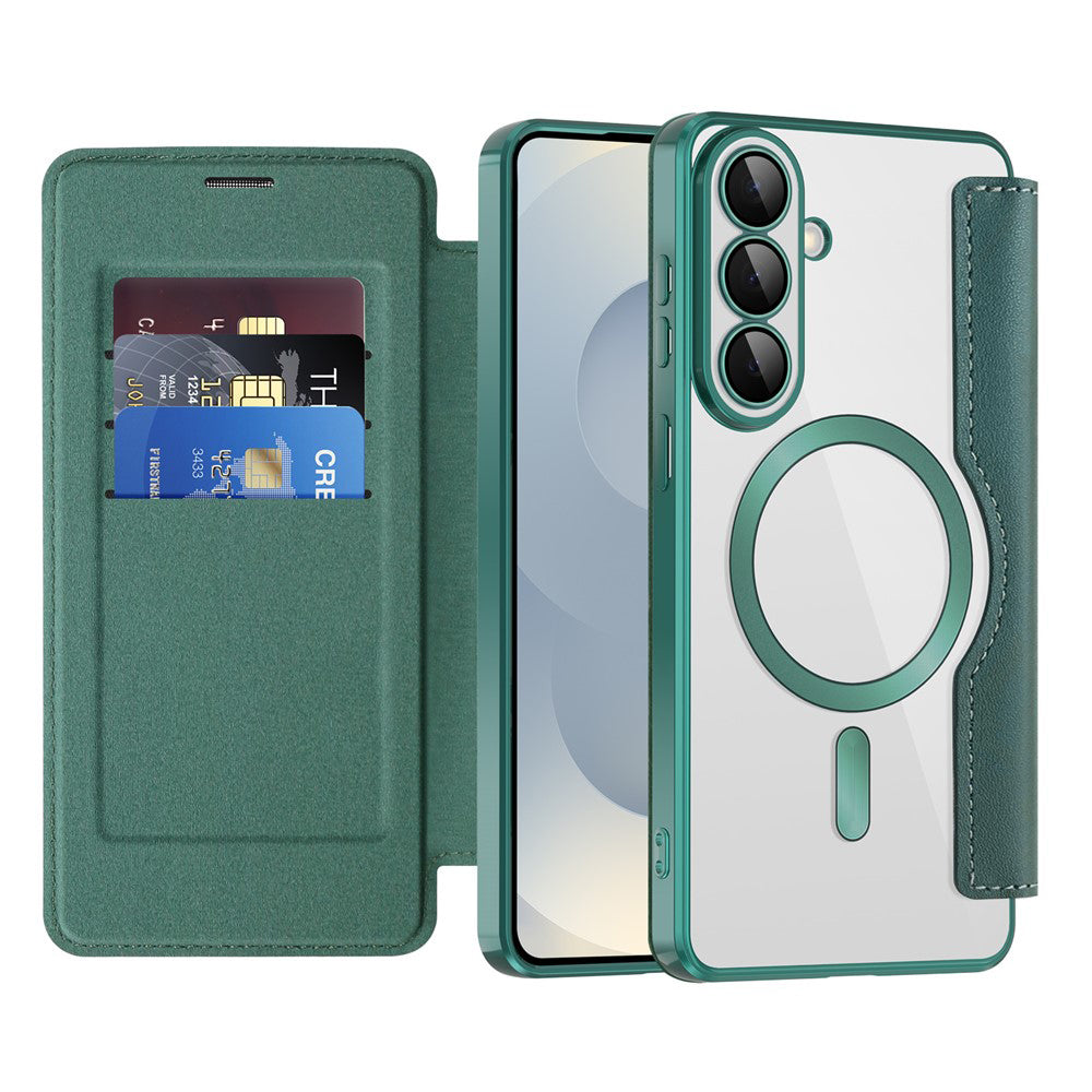 Capa MagSafe para Samsung Galaxy S26 S942, Techsuit, SmartMag Book, Verde