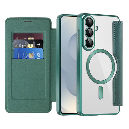 Capa MagSafe para Samsung Galaxy S26 S942, Techsuit, SmartMag Book, Verde