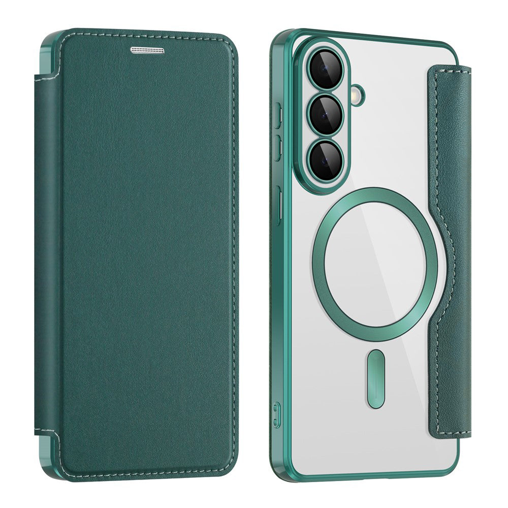Capa MagSafe para Samsung Galaxy S26 S942, Techsuit, SmartMag Book, Verde