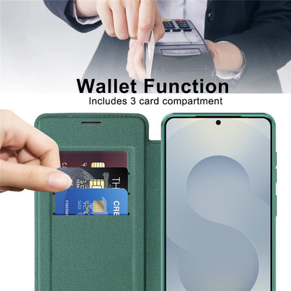 Capa MagSafe para Samsung Galaxy S26 S942, Techsuit, SmartMag Book, Verde