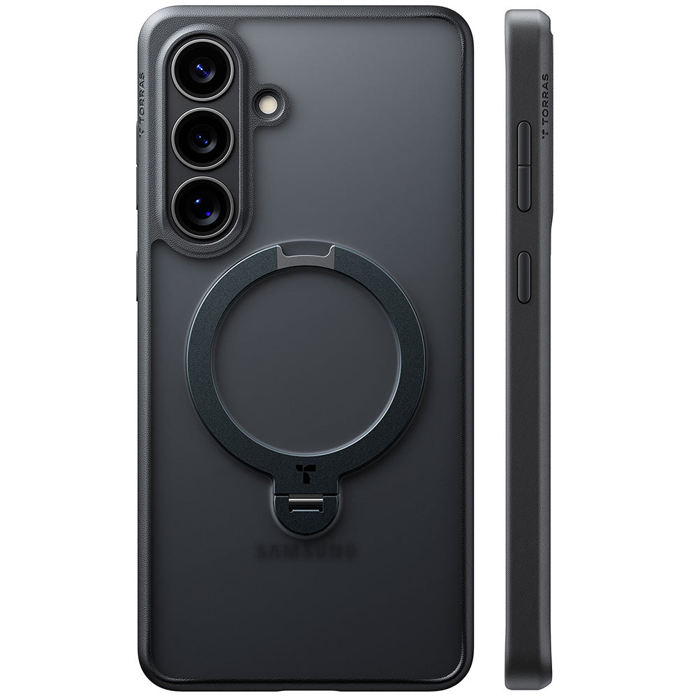 MagSafe Case for Samsung Galaxy S26 S942, Torras, Ostand Spin, Black