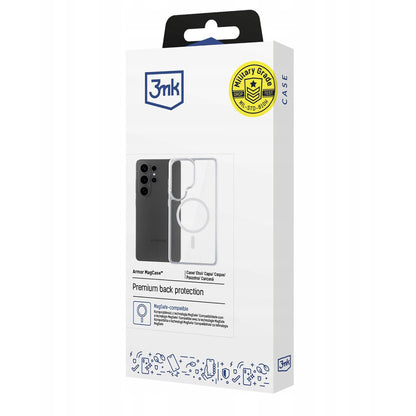 Capa MagSafe para Samsung Galaxy S26 Ultra S948, 3MK, Armor MagCase, Transparente
