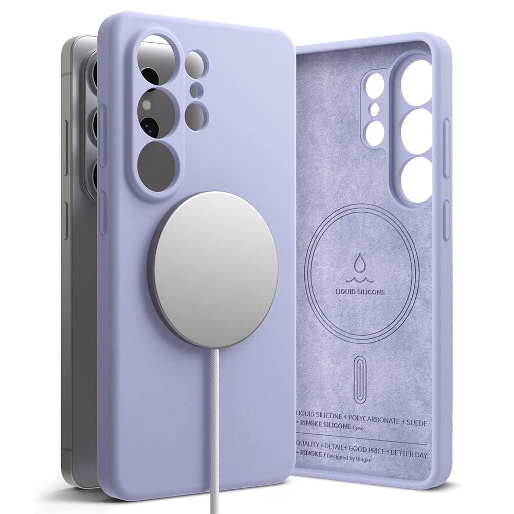 Capa MagSafe para Samsung Galaxy S26 Ultra, Ringke, Silicone, Roxo