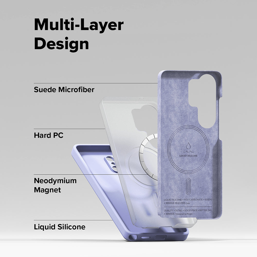 Capa MagSafe para Samsung Galaxy S26 Ultra, Ringke, Silicone, Roxo