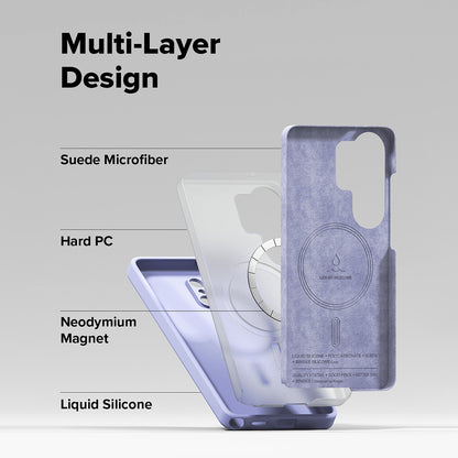 Capa MagSafe para Samsung Galaxy S26 Ultra, Ringke, Silicone, Roxo