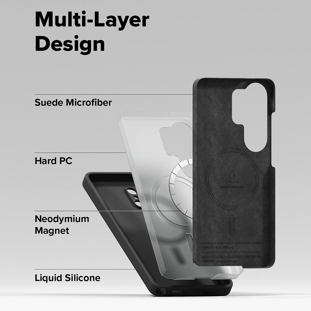 Capa MagSafe para Samsung Galaxy S26 Ultra S948, Ringke, Silicone, Preta