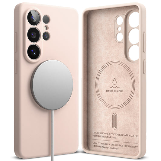 Capa MagSafe para Samsung Galaxy S26 Ultra, Ringke, Silicone, Rosa