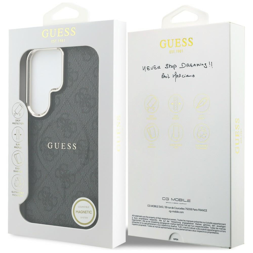 Capa MagSafe para Samsung Galaxy S26 Ultra S948, Guess, 4G Embossed Ring, Preta