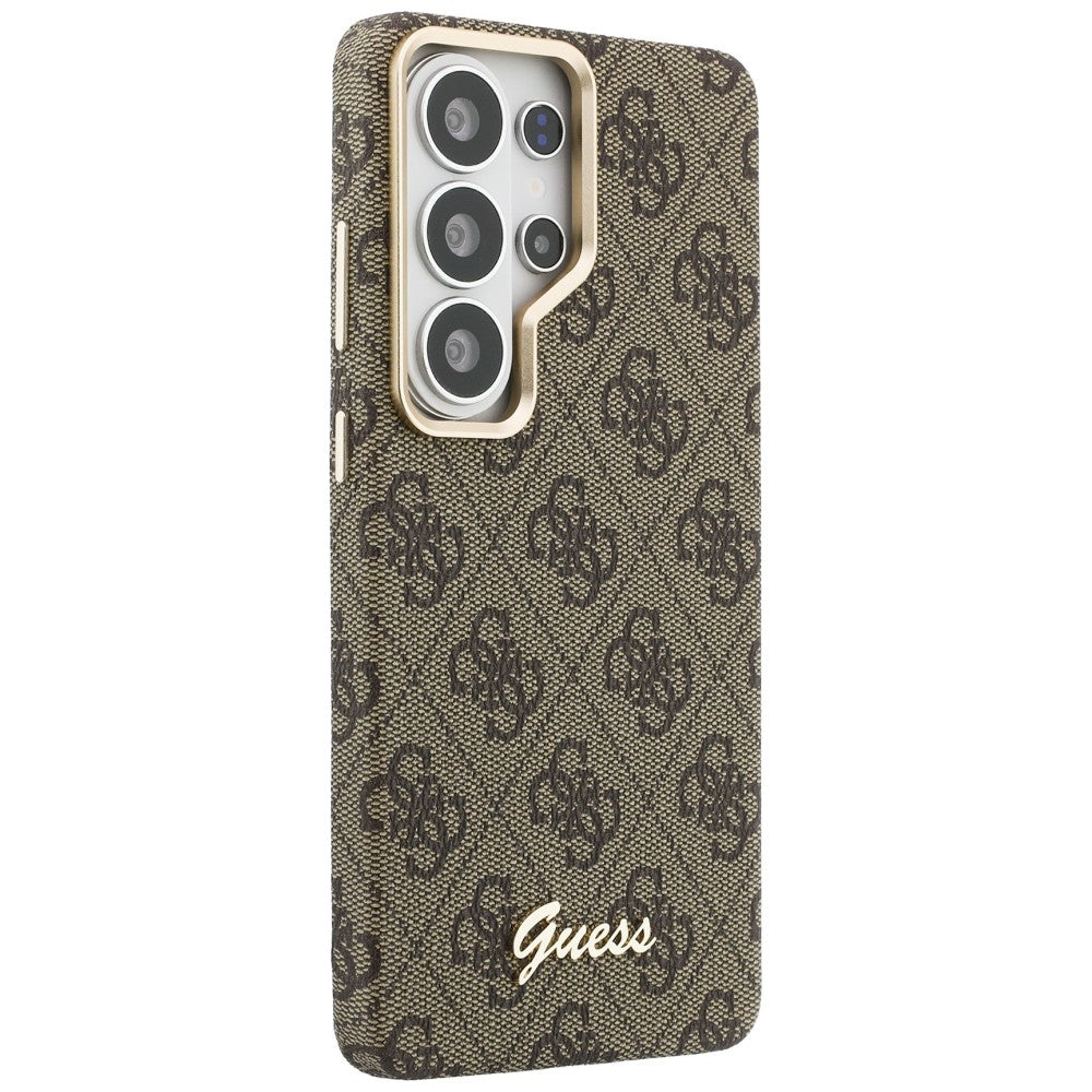 Capa MagSafe para Samsung Galaxy S26 Ultra S948, Guess, 4G Script Logo, Castanho