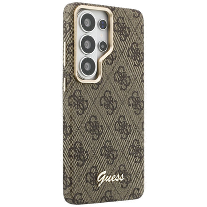 Capa MagSafe para Samsung Galaxy S26 Ultra S948, Guess, 4G Script Logo, Castanho