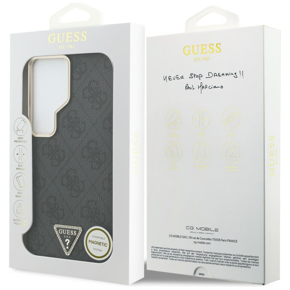 Capa MagSafe para Samsung Galaxy S26 Ultra S948, Guess, Logo Triângulo 4G, Preta