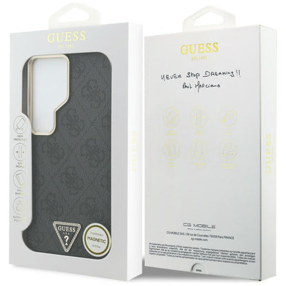 Capa MagSafe para Samsung Galaxy S26 Ultra S948, Guess, Logo Triângulo 4G, Preta