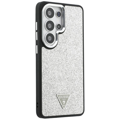 Capa MagSafe para Samsung Galaxy S26 Ultra S948, Guess, Logótipo Triângulo com Glitter Fixo, Prateada