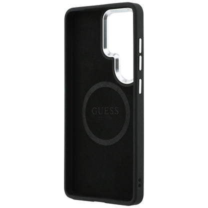 Capa MagSafe para Samsung Galaxy S26 Ultra S948, Guess, Logótipo Triângulo com Glitter Fixo, Prateada