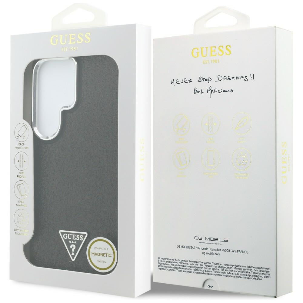 Capa MagSafe para Samsung Galaxy S26 Ultra S948, Guess, Fixed Glitter Triangle Logo, Preta