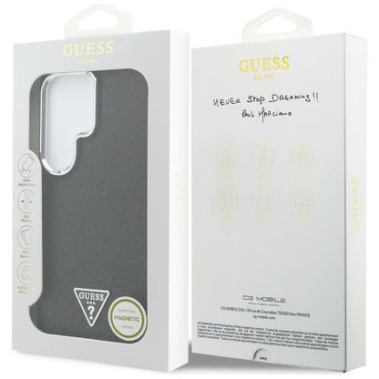 Capa MagSafe para Samsung Galaxy S26 Ultra S948, Guess, Fixed Glitter Triangle Logo, Preta