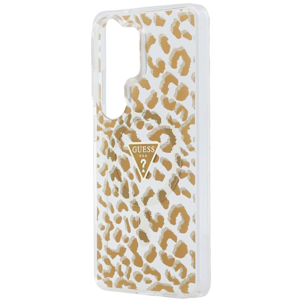 Capa MagSafe para Samsung Galaxy S26 Ultra S948, Guess, Padrão Leopardo IML, Marrom