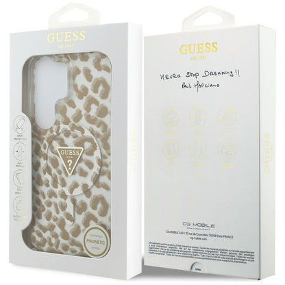 Capa MagSafe para Samsung Galaxy S26 Ultra S948, Guess, Padrão Leopardo IML, Marrom