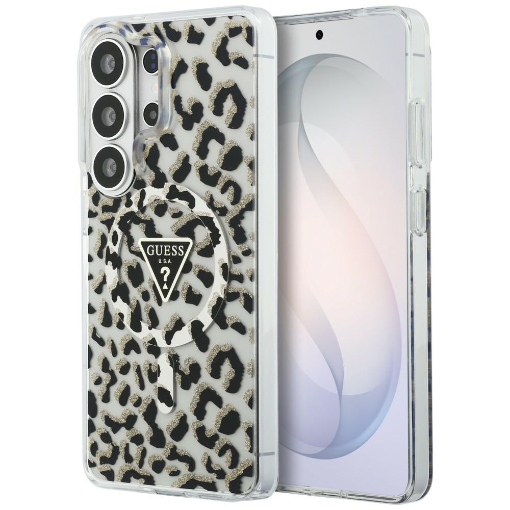 Capa MagSafe para Samsung Galaxy S26 Ultra S948, Guess, Padrão Leopardo IML, Preta