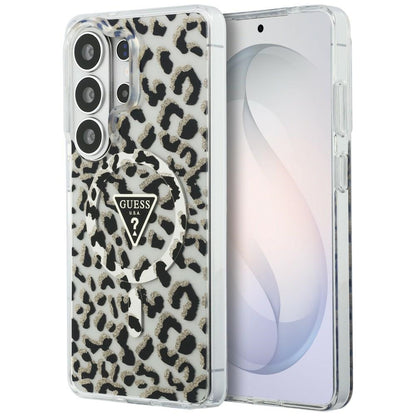 Capa MagSafe para Samsung Galaxy S26 Ultra S948, Guess, Padrão Leopardo IML, Preta